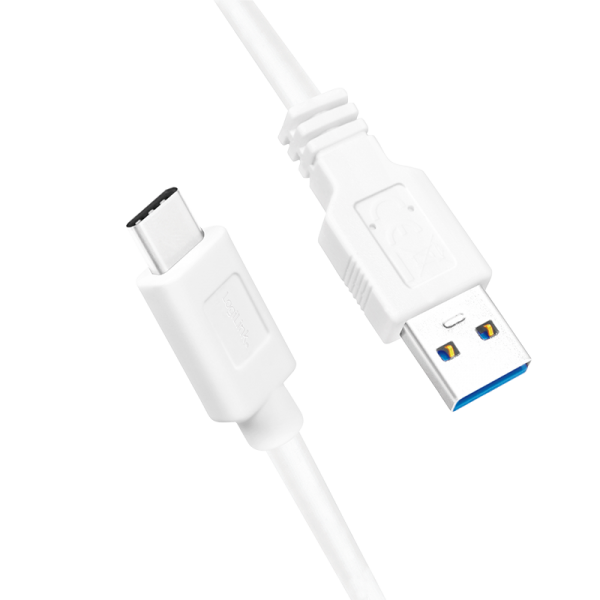 USB 3.2 Gen1 Type-C Kabel, C/M zu USB-A/M, weiß, 1 m