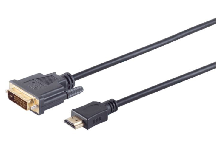 HDMI Stecker auf DVI-D (24+1) Stecker, vergoldete Kontakte, 1,0m (S-Conn)