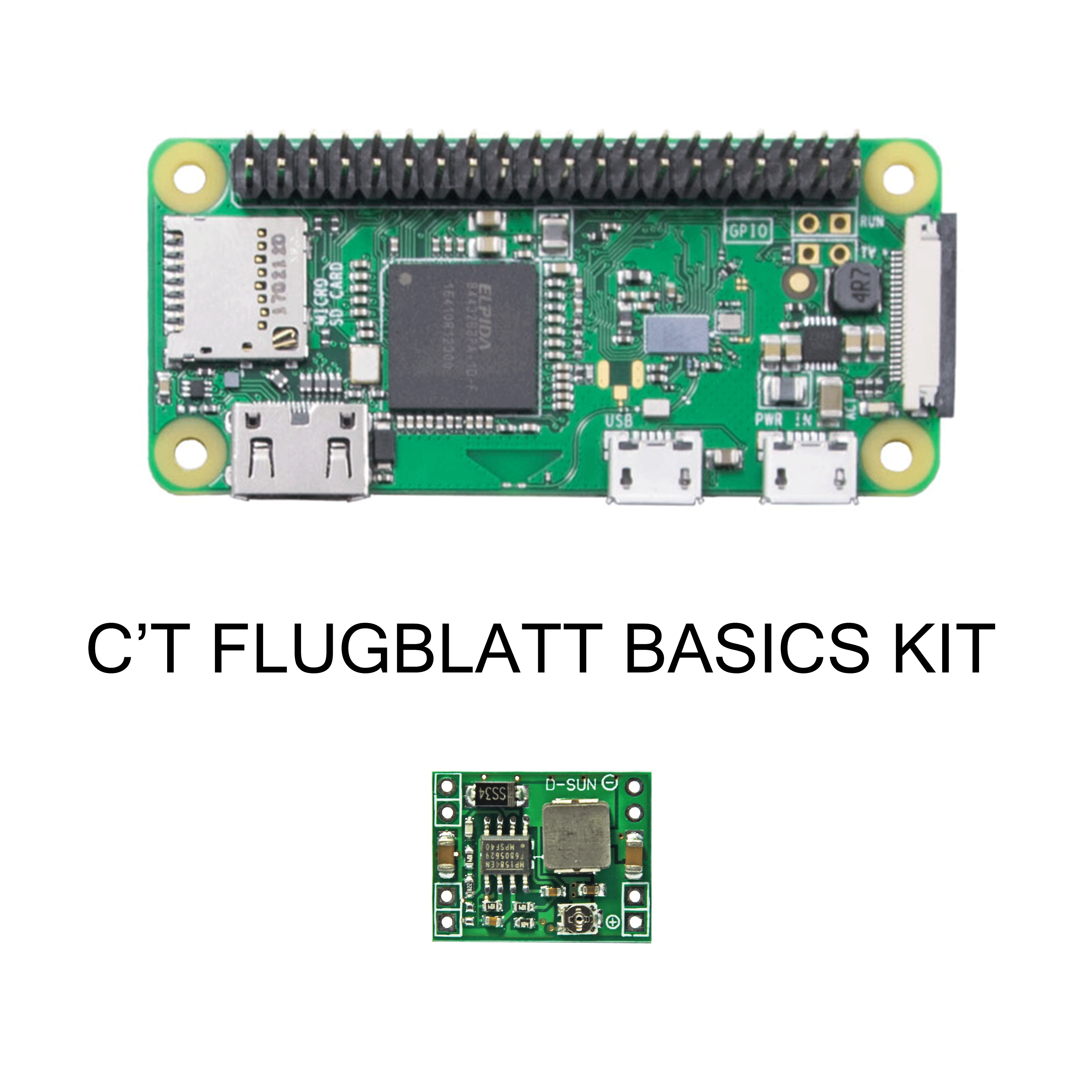 Pi Zero W EASY + Step Down Modul Kit für c't digitales Flugblatt