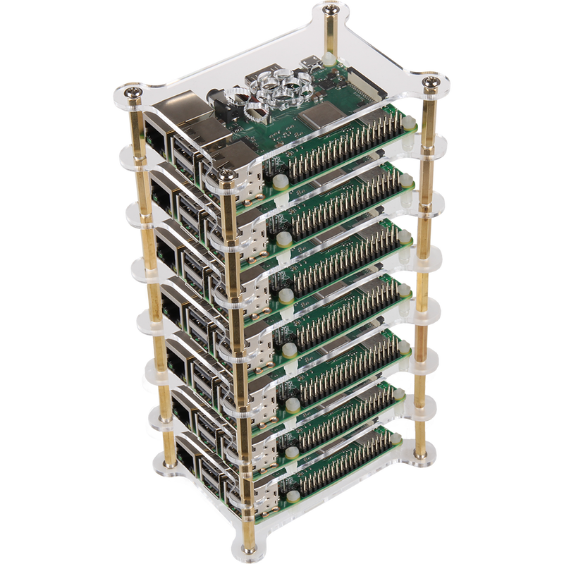 MakerCase Tower 8xAcryl Platte mit Abstandhalter Case+19 (Joy-iT)