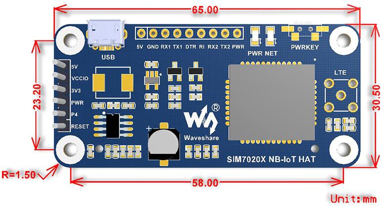 Waveshare 15936 - SIM7020E NB-IoT HAT