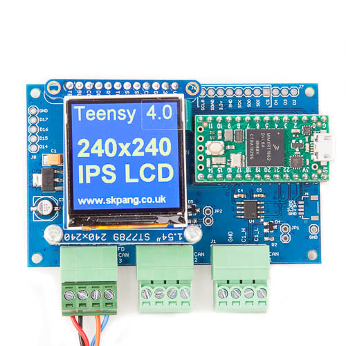 Teensy 4.0 Triple CAN Board with 240x240 IPS LCD and uSD holder