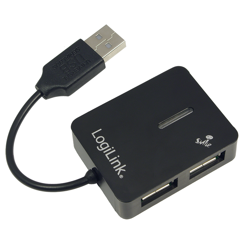 USB 2.0 Hub 4-Port, Smile, Schwarz (LogiLink)