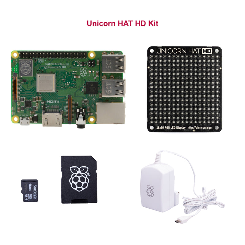 Unicorn HAT HD Kit: Raspberry Pi 3 B+