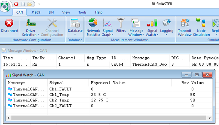 2 Channel CAN-Bus Thermocouple Interface K-Type