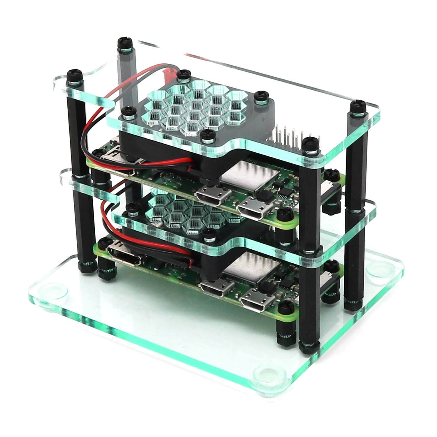 Mini Cluster Case for Raspberry Pi Zero 2 (with Fans)