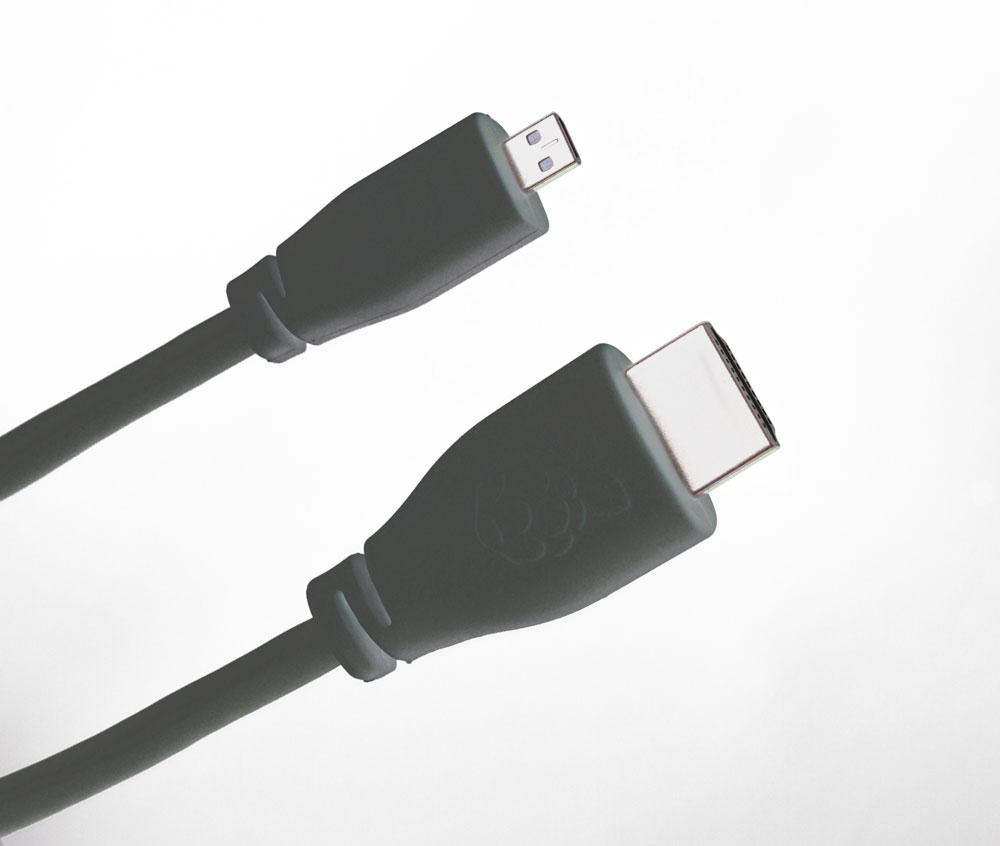 offizielles Micro-HDMI zu Standard-HDMI Kabel (Farbe & Länge wählbar)